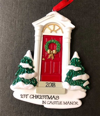 Elegant Red Door Ornament